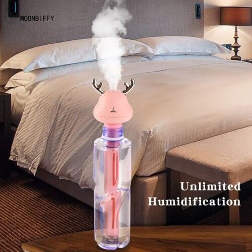 Fawn Cartoon USB Portable Mini Humidifier Colorful Atmosphere Light Desktop Atomizer Household Large Amount Aroma Diffuser Gift