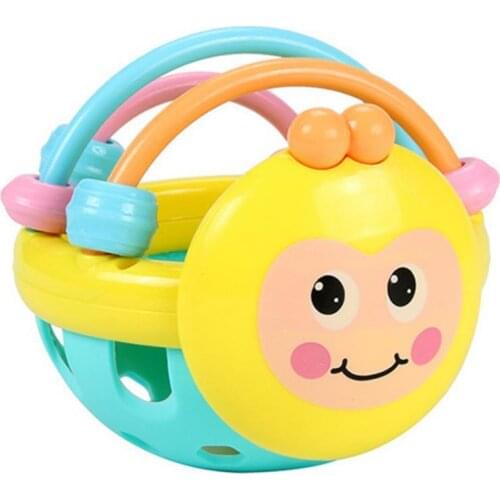 Baby Rattle Toy Cartoon Bee Soft Colorful Baby Rattle Ball Hand Bell Educational Teething Developmental Toy