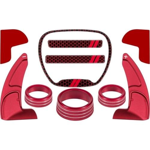 For Dodge Challenger Charger Durango 2015-2020 Steering Wheel Shift Paddle+Emblem Kit+Air Conditioner Switch CD Button