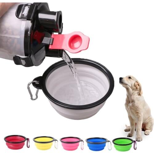 Pet Travel Drink Water Bowl Foldable Silicone Dog Food Bowl Outdoor Travel dog bowls cat bowl pet feeder