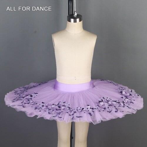 Purple Stiff Tulle Pre-Professional Ballet Dance Tutu Skirts Practice Rehearsal Platter Tutu Skirt for Girls/Women Half Tutu