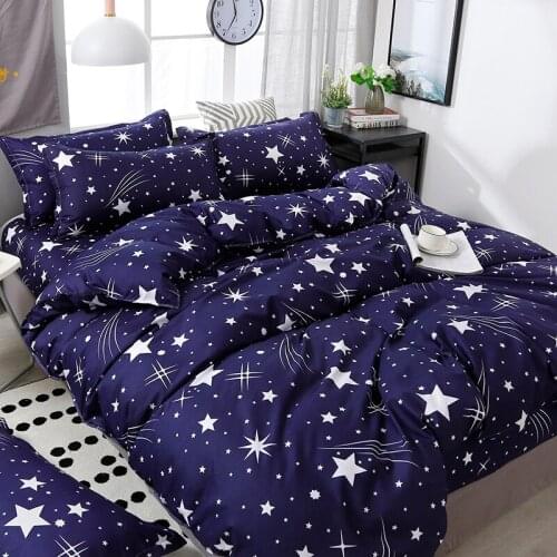 Custom Soft Bedding Sets USA Russia Europe King Queen Size Duvet Cover Set Soft Sheet Set Single bed linen blue Star