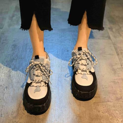 Woman Sneakers Fashion Platform Shoes Ladies Casual Breathable Female Vulcanized Shoes Lace Up Woman Comfort Walking Shoes