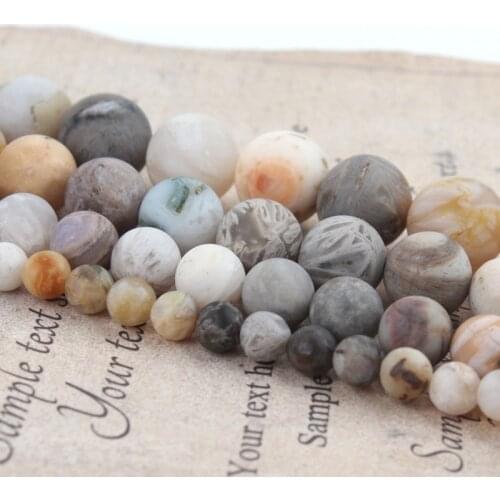 AAA Natural Stone Beads Matte Bamboo Leaf Agates Carnelian 4 6 8 10 mm Round Loose Beads For Bracelet Necklace Jewelry Making