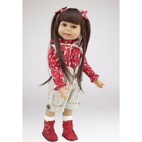 45 cm/18 Inch fashion Reborn Girl Doll Handmade Soft Plastic Reborn Baby with Clothes and Shoes Toys Girl Dolls for Kids Gift