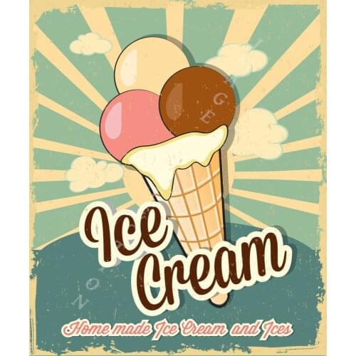 HOME MADE ICE CREAM METAL TIN SIGN POSTER WALL PLAQUE