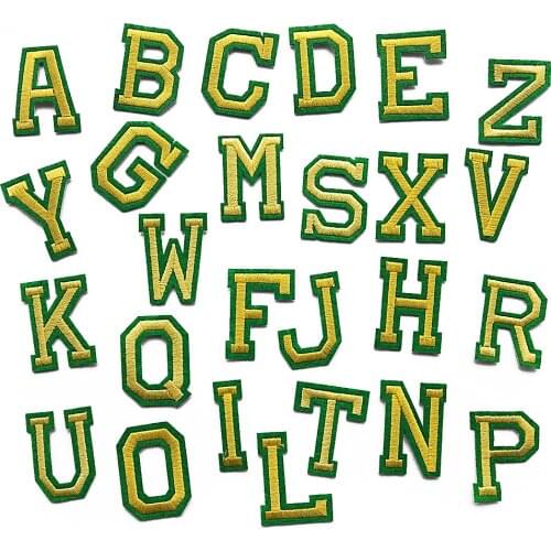Cartoon Alphabet ABC Name Iron on Letter Patches for Clothing Logo Patch Embroidered Letters Sticker Badge Appliques Accessories