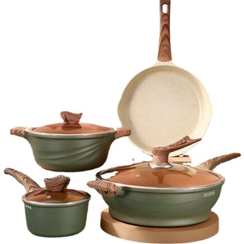 Maifanshi four piece pot set Household Nordic non stick pot Induction cooker wok suit kitchen pots and pans cookware set