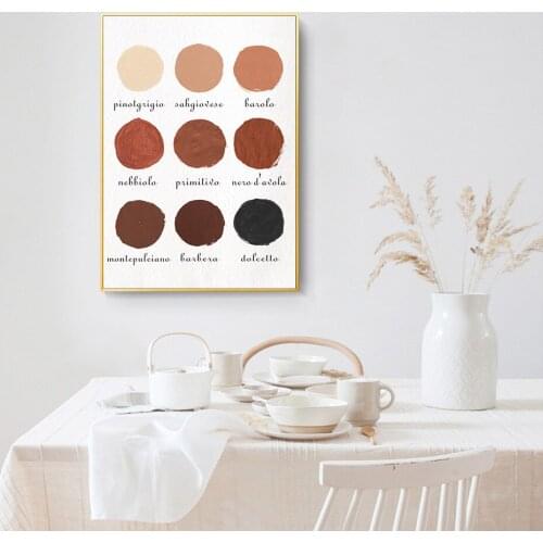 Real Wine Italian Wines Print Canvas Painting Abstract Red Posters Kitchen Wall Art Italy Bar Cart Decor for Minimalist Room