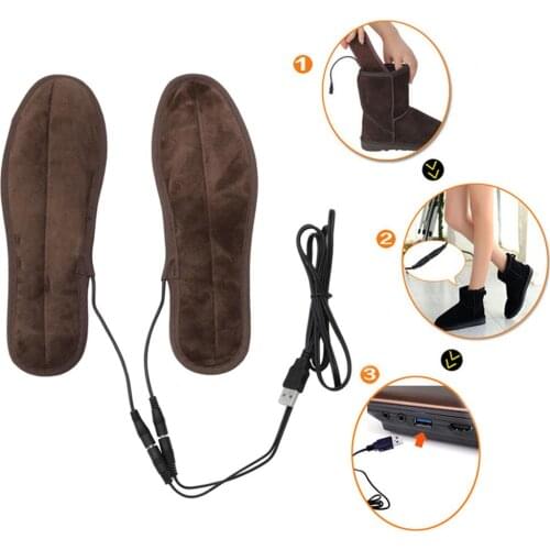 New USB Electric Powered Plush Fur Heating Insoles Winter Keep Warm Foot Shoes Insole Electric Heating Clothes Outdoor Clothes 4