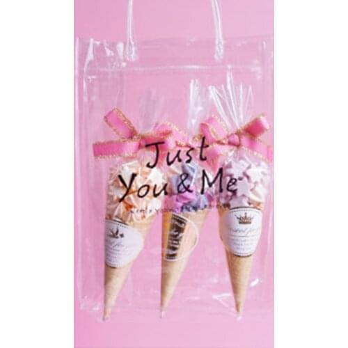 50pcs/lot Candy Bags Baby Shower Party Sweet Clear Candy Cone Storage Bags Birthday Party Wedding Kids Gift Bags Happy Supplies