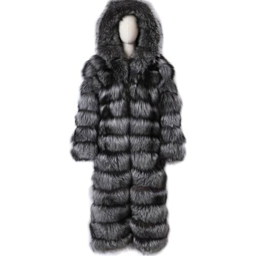 YOLOAgain Plus Size Coat 2021 Winter Warm Thick Women Long Fox Fur Coat Hooded
