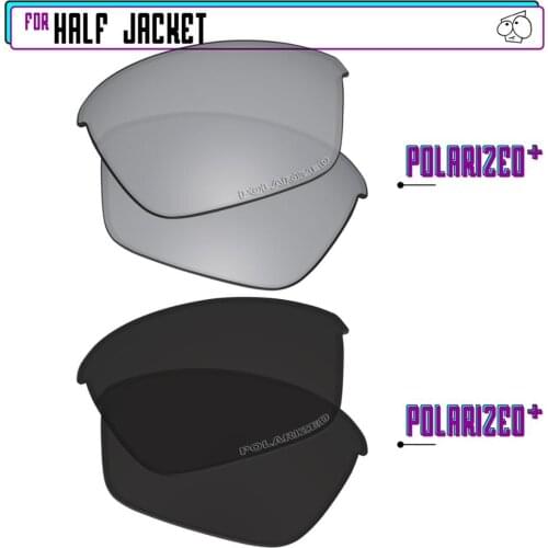 EZReplace Polarized Replacement Lenses for - Oakley Half Jacket Sunglasses - Blk P Plus-SirP Plus