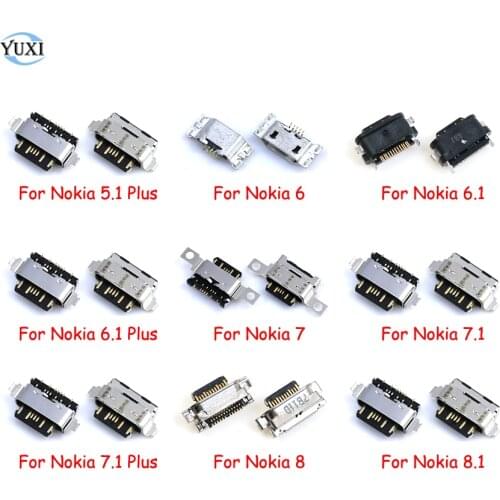 YuXi 2pcs Micro USB Connector Charging Port Jack For Nokia 5.1 6 6.1 7 7.1 Plus 8 8.1 X5 X6 X7 charge dock