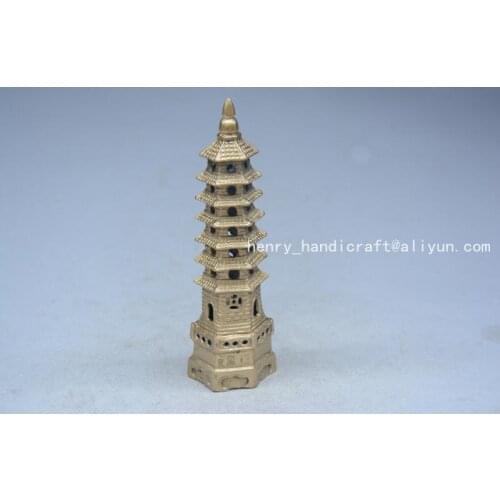 Rare Old Qing Dynasty copper pagoda, best collection adornment, free shipping