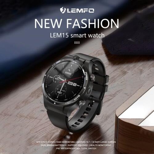New Men LEM15 Smart Watch 4G Android 10.7 Helio P22 Chip 4G 128GB LTE 4G SIM Waterproof Sports Smart Watch For Android IOS#g3