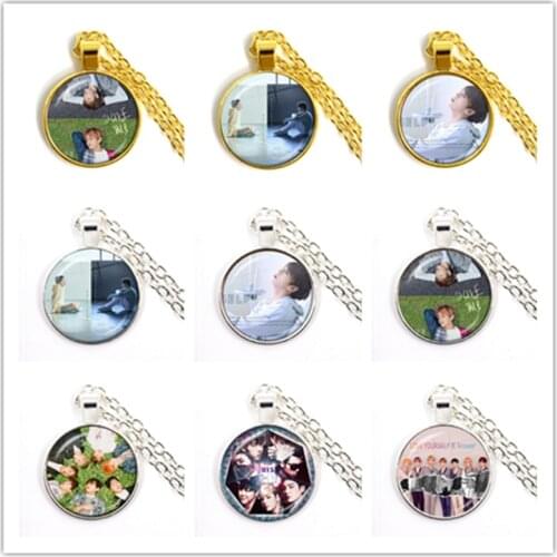 Hot Army Bomb 25mm Glass Cabochon Pendant Necklace Kpop BT21 Jewelry K-pop Boys Accessories For Fans Album Love Yourself Gift