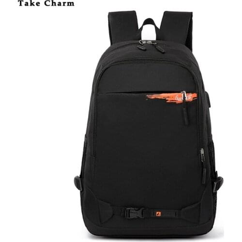 USB New Leisure Sports Business Backpack Mens Laptop Bag Student Schoolbag Ladies Daily Backpack