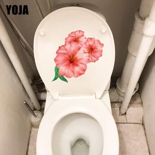 YOJA 22*22CM Beautiful And Simple Safflower Fashion Toilet Sticker Home Room Wall Decoration T1-0446