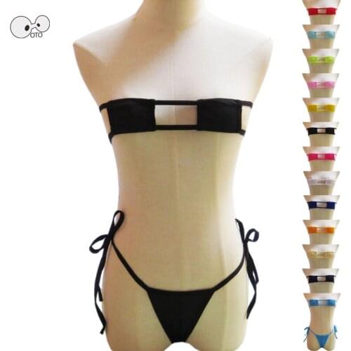 Women Erotic See Through Micro Bikini Set Sexy Transparent Swimwear Mini Bathing Suit Tiny G-String Thong Beachwear Clubwear