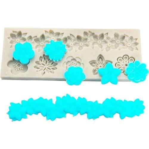 1 Set Flowers A Variety of Fondant Silicone Mold DIY Sugar Craft Chocolate Cake Circumference Mold Soft Candy Mold