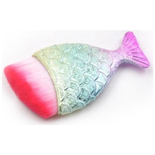 1PCS 8cm Small Mini Fish Shape Professional Cheap Women Girls Face Beauty Makeup Cosmetic Tool Product Foundation Contour Brush