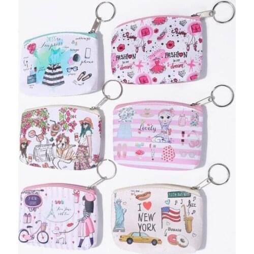 1PCS Cartoon Mini Wallets Cute Card Holder Coin Purses Female Kids Children Pouch Women Ladies Key Money Bags For Girls Purse