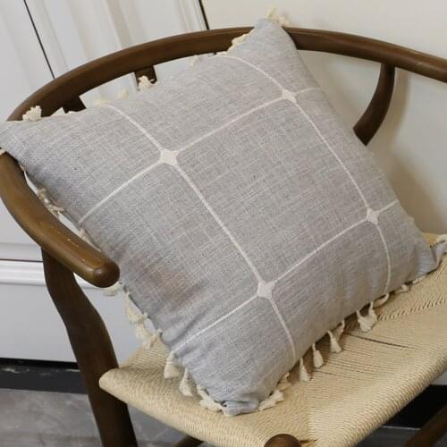 1pcs Pillowcase Cushion Cover With Tassel Square Sofa Pillow Cover Bedroom Living Room Modern Pillowcover 45x45cm Home Decor