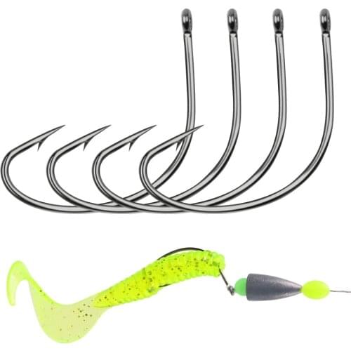 30pcs 37753 Wacky Worm Fishing Hooks High Carbon Steel Hooks Weedless Wide Gap Fishooks Bass Trout