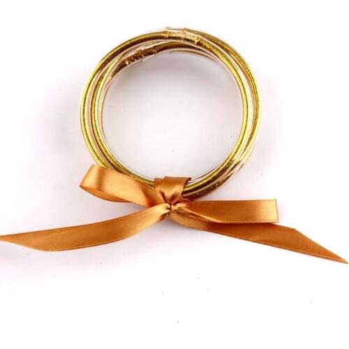 5pcs /set GOLD ALL Glitter Filled Silicone Bangles Glitter WEATHER Jelly Bangles for Women SERENITY PRAYER Bangle Jewelry