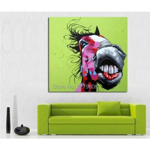 Handmade Abstract Naughty Pony Art Oil Painting On Canvas For Living Room Decor Hang Group Of Paintings