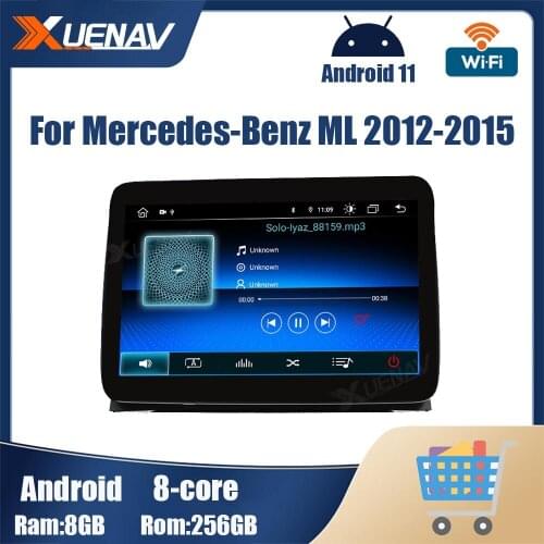 Android 11 Car GPS Navigation For Mercedes Benz ML 2012 2013 2014 2015 CarPlay 256GB 2 DIN DVD Player car radio