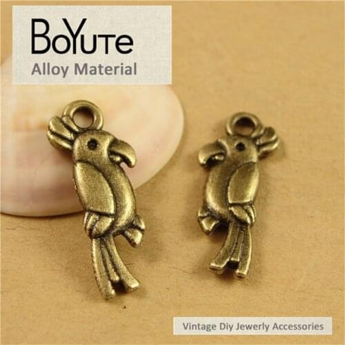 BoYuTe (100 Pieces/Lot) 18*20MM Small Birds Trendy Antique Bronze Plated Zinc Alloy Vintage Animals Charms Diy Jewelry Findings