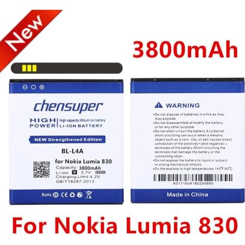 Chensuper 3800mAh BV-L4A Replacement For Nokia Lumia 830 RM-984 Lumia830 Lumia 535 BV L4A BL-L4A