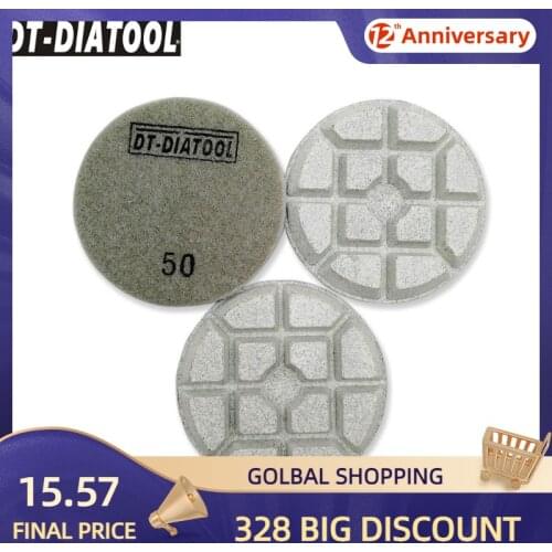 DT-DIATOOL 3pcs/set Dia 80mm/3" Diamond Concrete Polishing Pads Thickened Resin Bond Sanding Discs For Repairing Concrete Floor