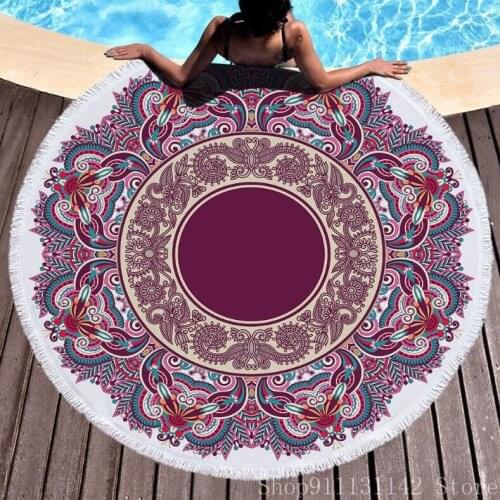 European and American New Mandala Round Beach Towel Microfiber Cloth Bath Towel 150cm Sell Like Hot Cakes A Variety of Colors