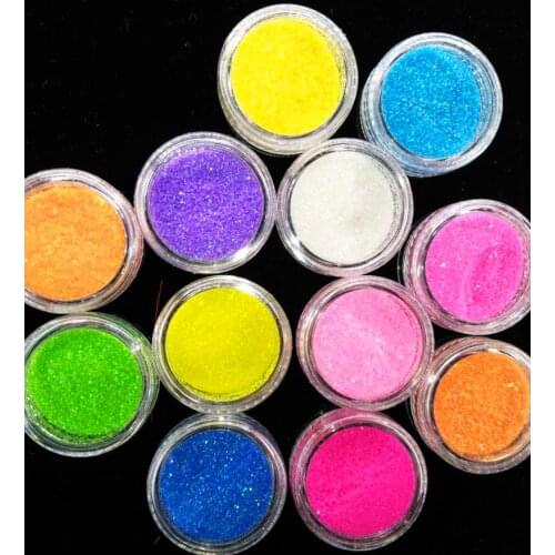Hot Sale !Glitter Powder 12 Bottle/Set Nail Art Dust Powder Fashion 12 Colors Nail Art Glitter Dust Powder For UV GEL Acrylic