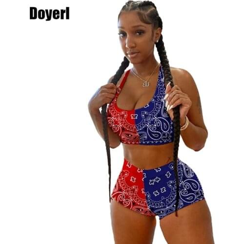 Summer Two Piece Short Set for Women Tracksuit 2 Piece Set Sport Suit Gym Fitness Crop Top and Biker Shorts Sets Matching Outfit