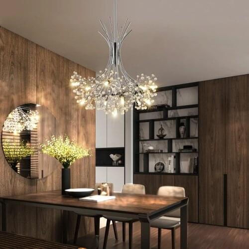 LED chandelier lighting Nordic restaurant chandelier modern clothing store bedroom lamps 96v-220v living room crystal chandelier