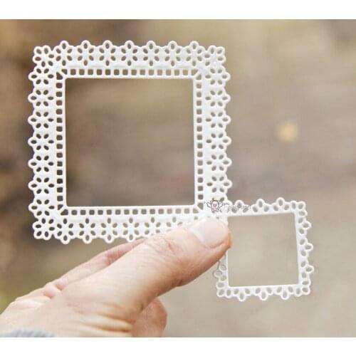 Mmao Crafts Metal Steel Cutting Dies Lace flowers square frame Stencil For DIY Scrapbooking Paper/photo Cards Embossing Dies