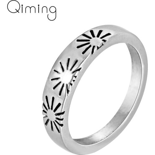 Amulet Viking Old Style Sun Women Rings For Men Solar Sunrise Vintage Gold Silver Ring Retro Jewelry Bague