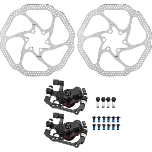 Mountain Bike Mechanical Disc Brake Cycling Bicycle Front Rear Set With 160mm Rotors Mountain Bike Mechanical Disc Brake Set