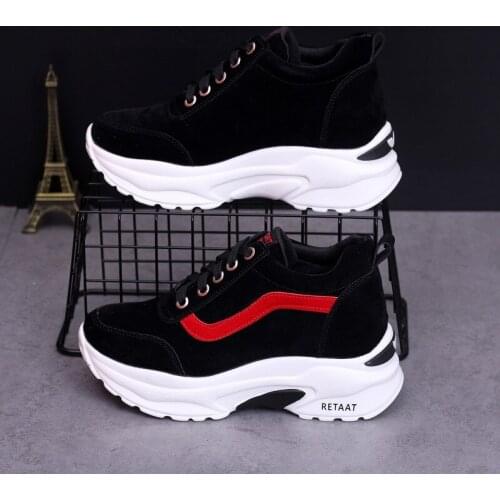 2021 New Thick-soled Black Shoes Korean Version of Ulzzang Harajuku All-match Sports and Leisure Increase Black Old Shoes