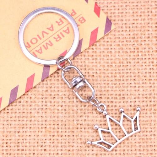 New Fashion Keychain 20x30mm hollow crown Pendants DIY Men Jewelry Car Key Chain Ring Holder Souvenir For Gift