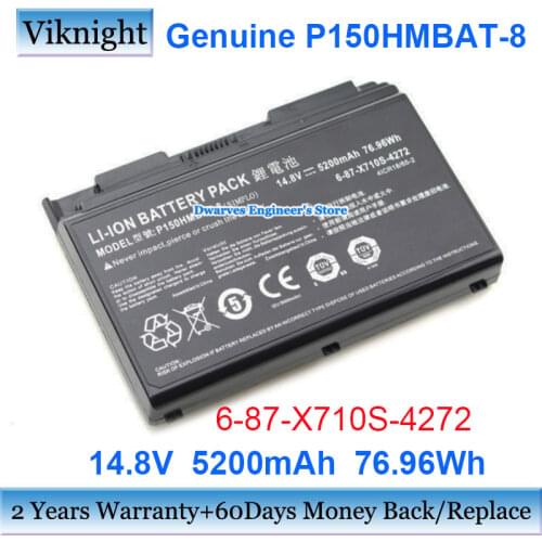 Genuine 6-87-X710S-4272 14.8v Battery for Clevo P150HMBAT-8 p170em X511 P150EM P150HM P151 P151EM 6-87-X710S-44J7 NP8150 battery