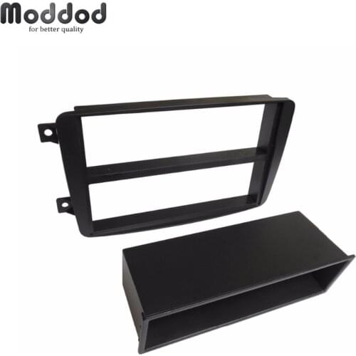 One Din Fascia for BENZ C CLASS W203 Stereo Panel With Storage Pocket CD DVD Refitting Dashboard installation trim kit frame
