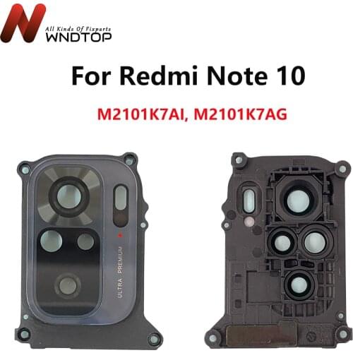 Back Camera Frame For Xiaomi Redmi Note 10 Rear Camera Lens+Rear Camera Frame For M2101K7AI M2101K7AG Camera Lens