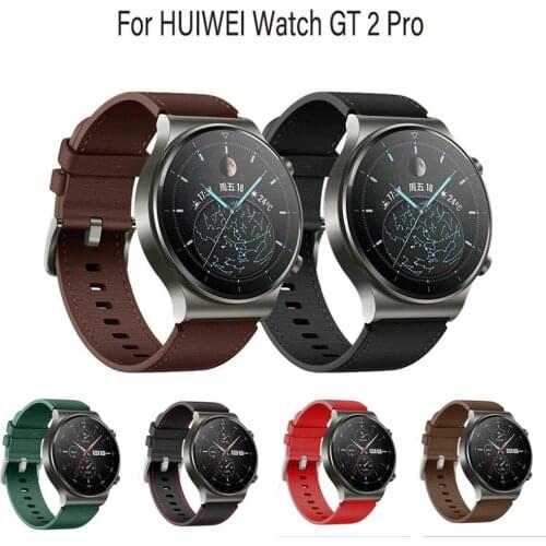 22mm Genuine Leather Strap For HUAWEI Watch GT 2 Pro GT2 2e Business Casual Bracelet for huami Amazfit GTR 47mm band Accessories