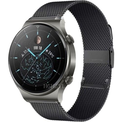 For Huawei watch GT2 Pro Milanese Strap For GT 2 46mm /2e Honor Magic 2 GS Pro bracelet Stainless steel Belt Wristband