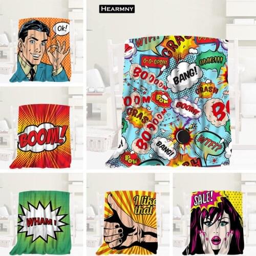 Custom Comic Pop Art Blanket Manta Flannel Blanket Sofa/Bed/Plane Travel Bedding 80X150cm.100X125cm,125X150cm